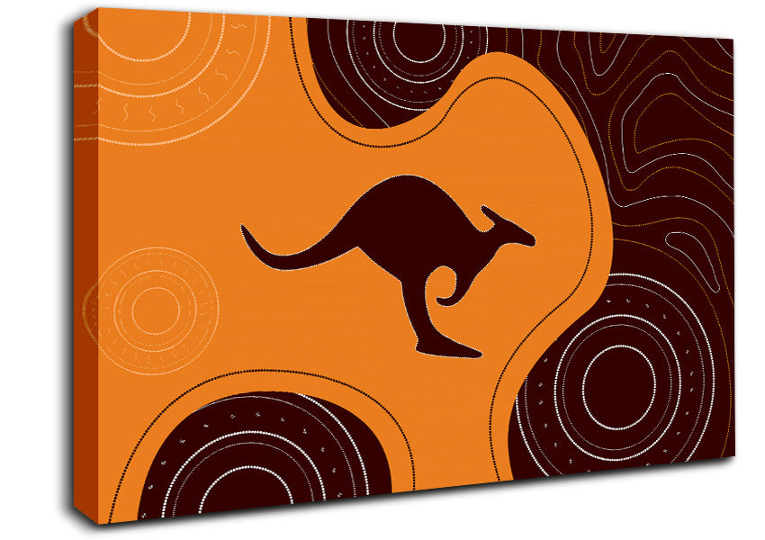 Aboriginal Kangaroo 3 Canvas Wall Art
