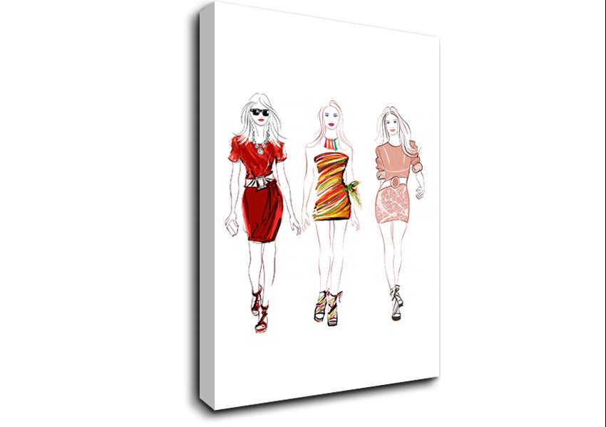 Catwalk Dresses Canvas Wall Art
