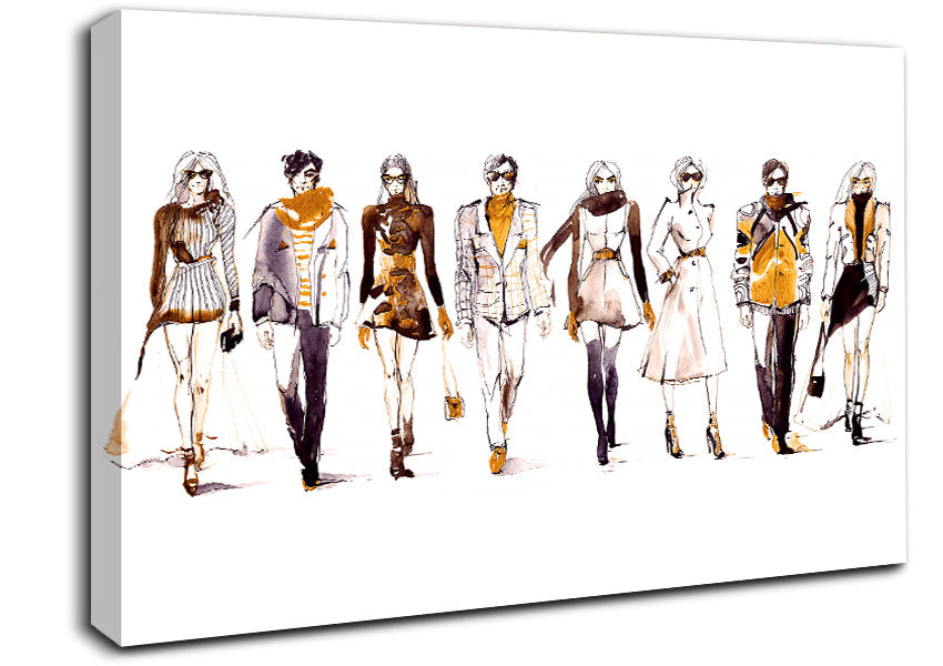 Winter Fashion Show Canvas Wall Art