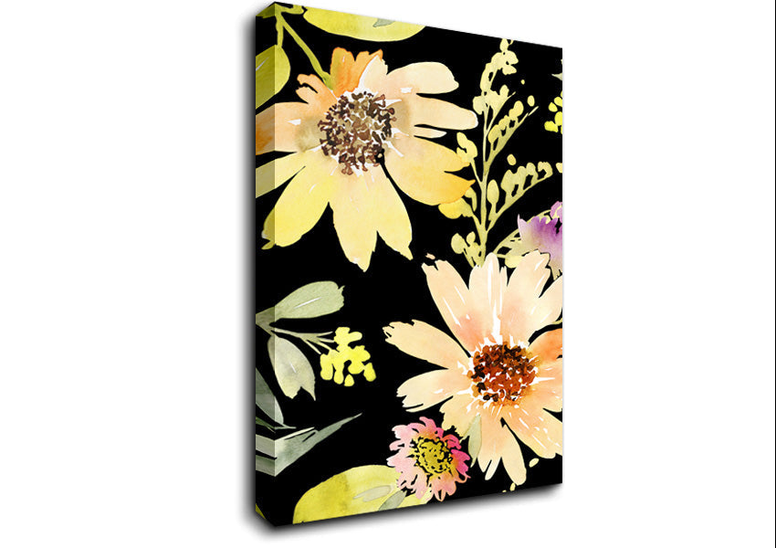 Large Golden Petals Canvas Wall Art