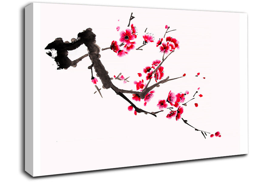 Cherry Tree Branch Canvas Wall Art
