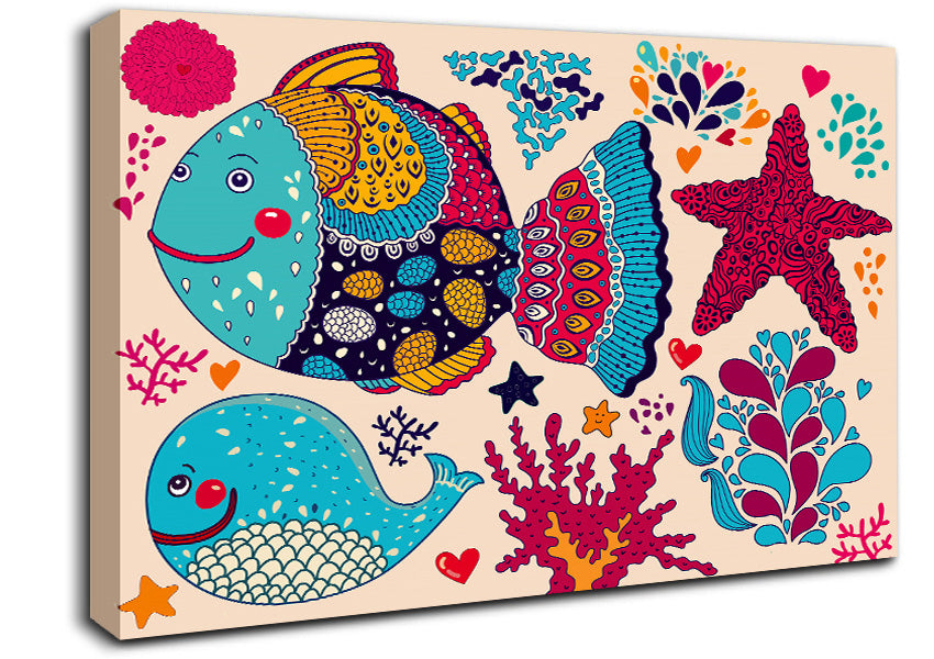 Happy Fish Canvas Wall Art
