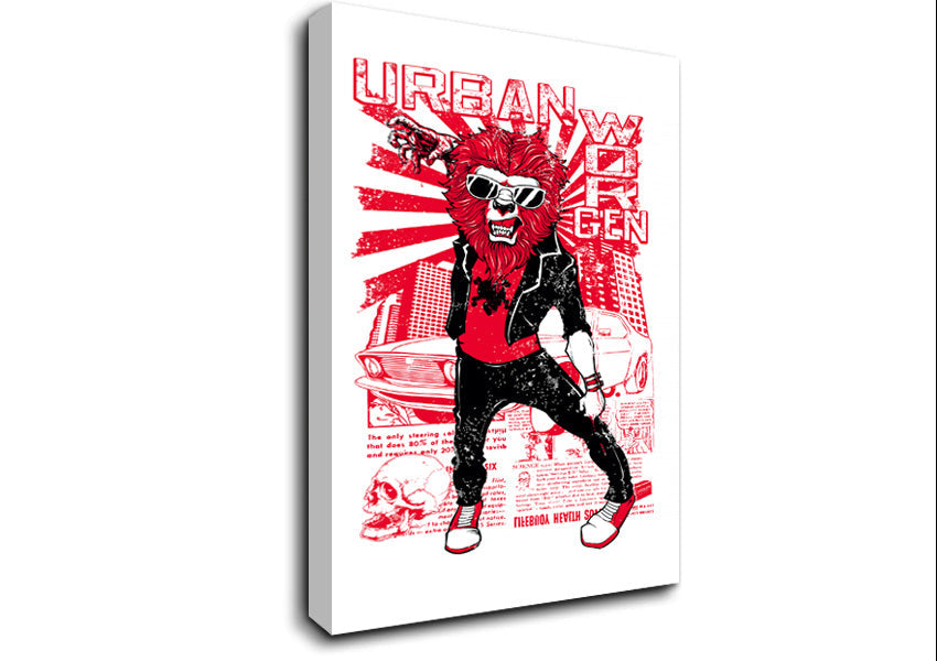 Urban Lion Canvas Wall Art