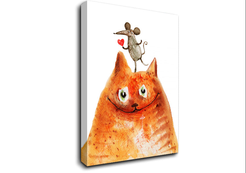 Cat And Mouse Love Canvas Wall Art
