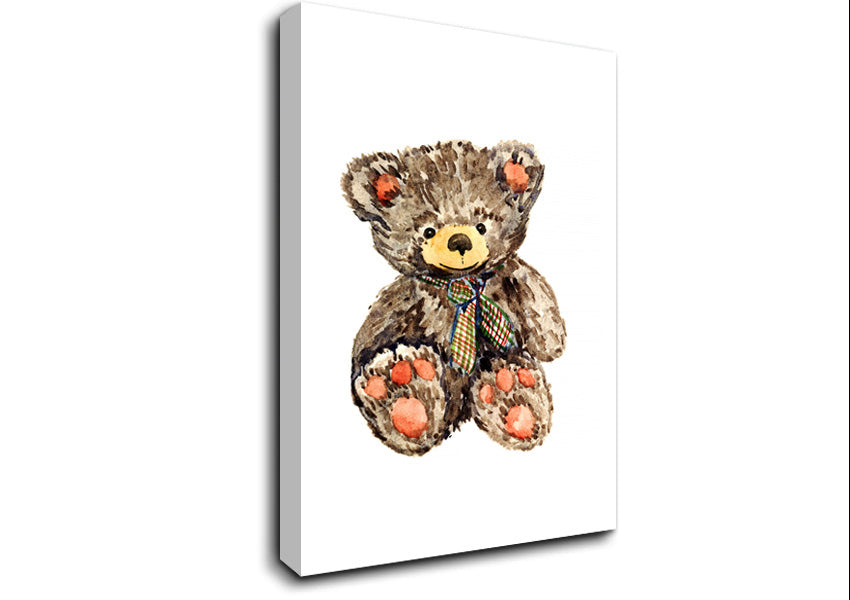 Teady Bear Tie Canvas Wall Art