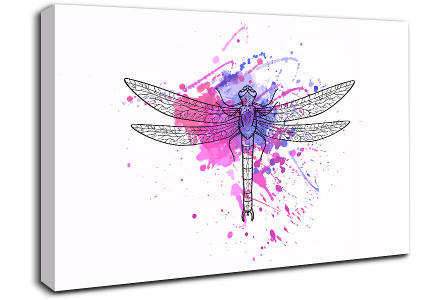 Dragonfly Splash Canvas Wall Art