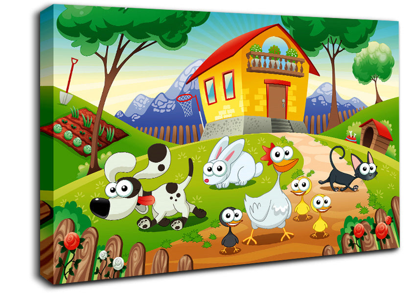 Animal Farm Fun Canvas Wall Art