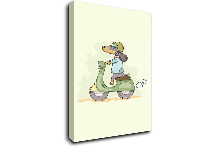 Scooter Dog Canvas Wall Art