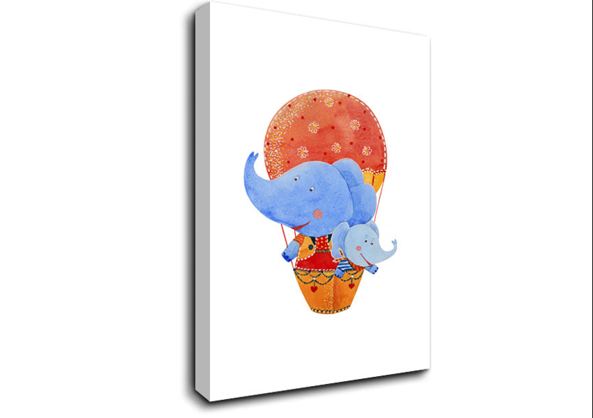 Elephant Balloon Ride Canvas Wall Art