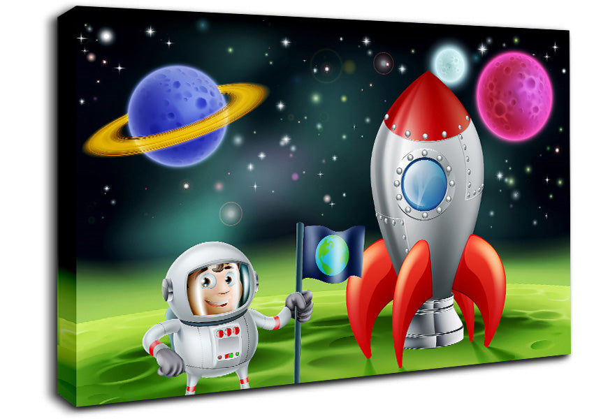 Space Boy Canvas Wall Art