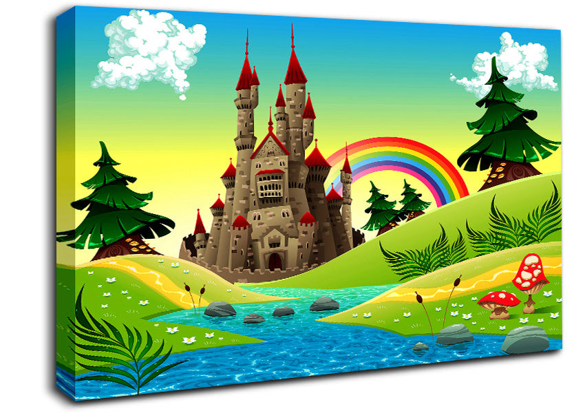 Magical Castle Far Far Away Canvas Wall Art