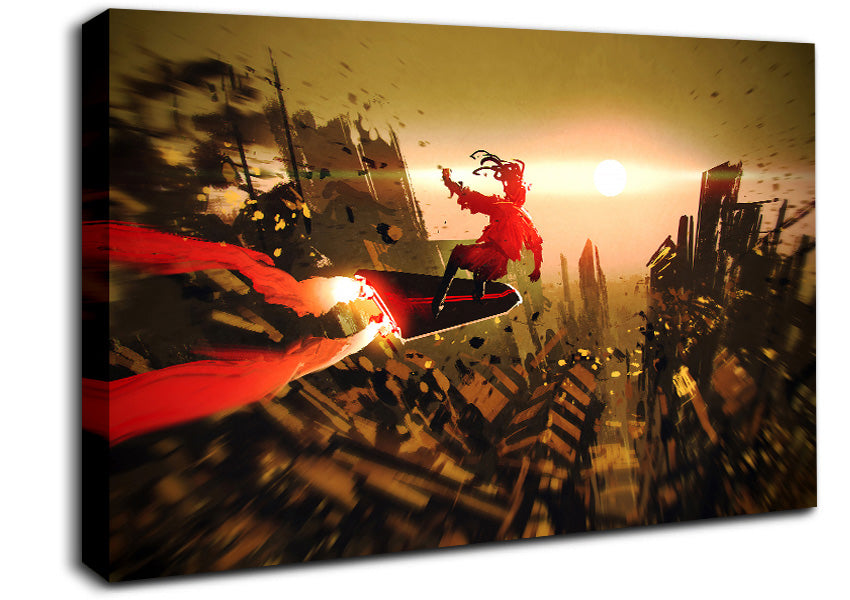 Futuristic Skateboard Canvas Wall Art