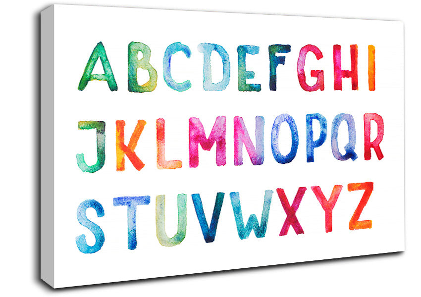 Rainbow Alphabet Canvas Wall Art