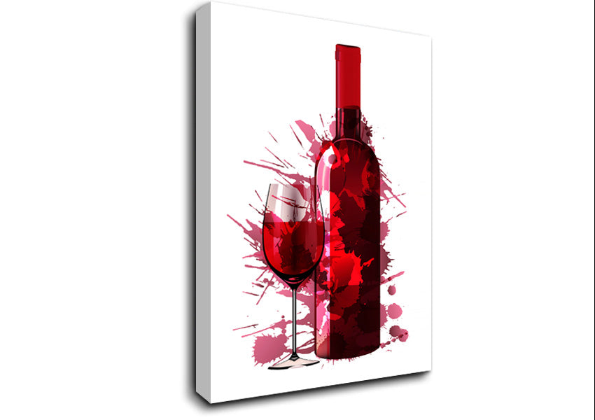 Red Wine Splash Canvas Wall Art