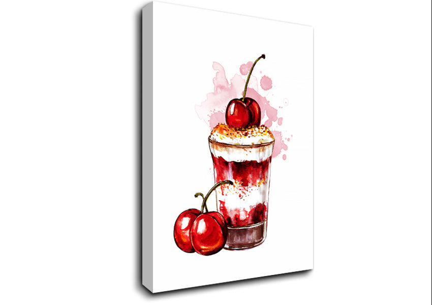 Cherry Sundae Canvas Wall Art