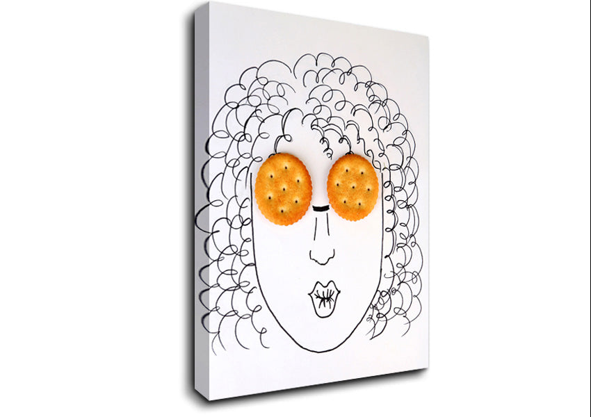 Biscuit Eyes Canvas Wall Art