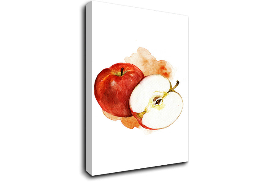 Apple Half Canvas Wall Art