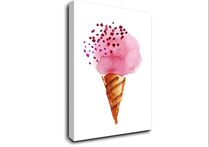 Strawberry Icecream Canvas Wall Art