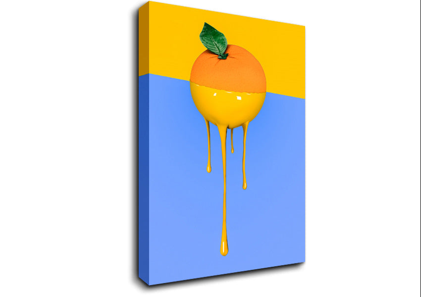 Orange Drip Canvas Wall Art