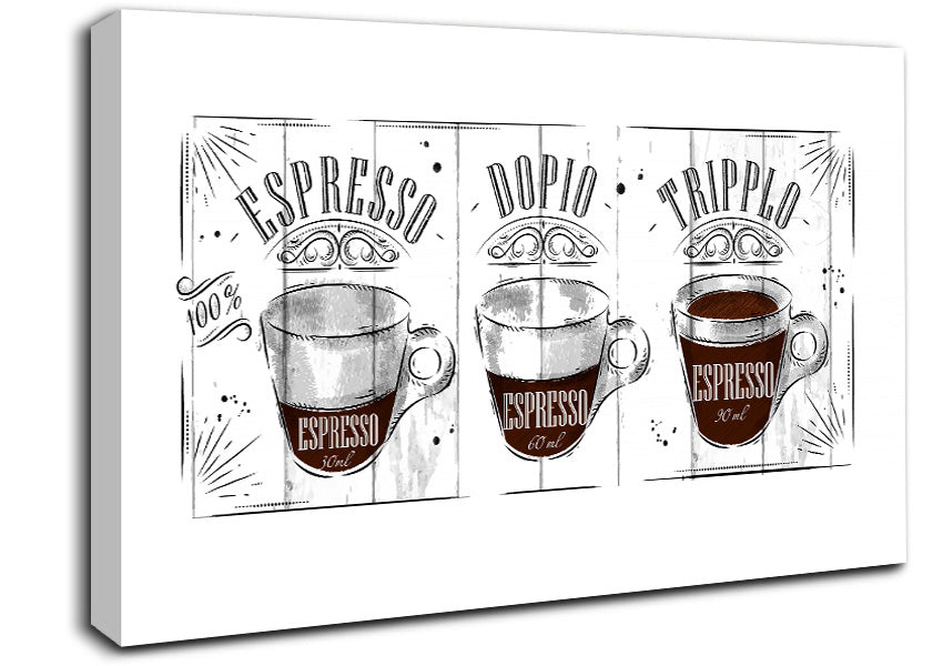 Espresso Names Canvas Wall Art