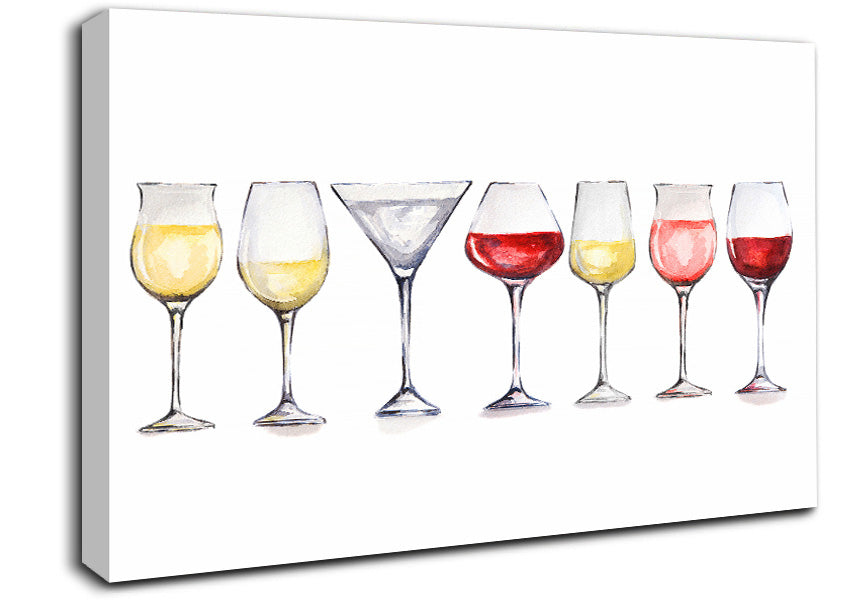 Wine Glass Top Up Canvas Wall Art