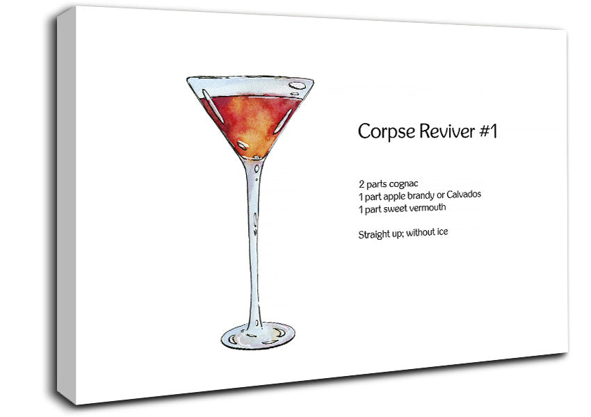 Corpse Reviver Cocktail Canvas Wall Art
