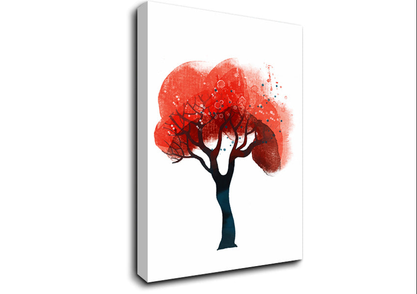 Red Tree Top Canvas Wall Art