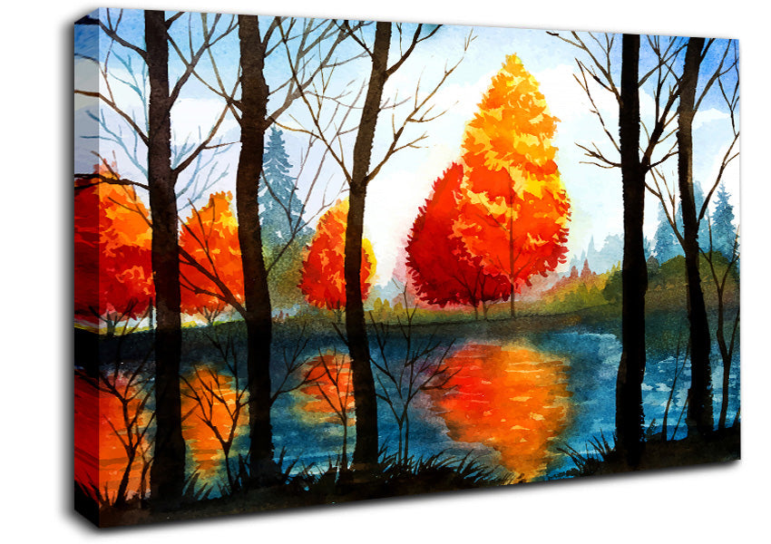 Stunning Orange Reflections Canvas Wall Art