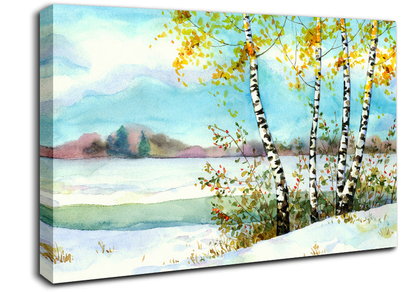 Silver Birch Winter Canvas Wall Art