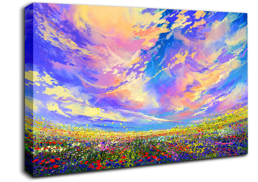 Rainbow Fields Canvas Wall Art