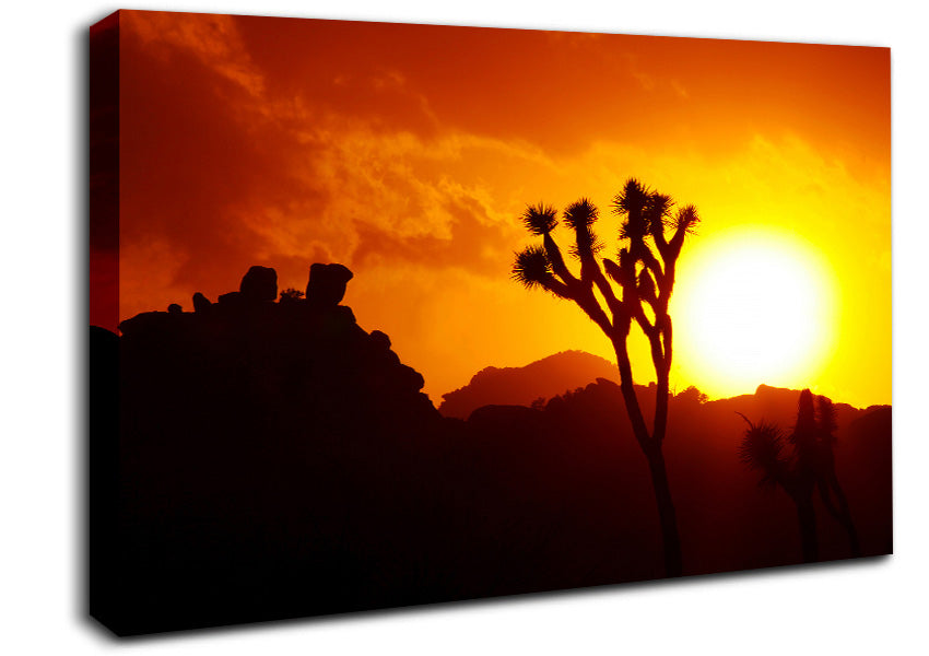 Sunset Desert Canvas Wall Art