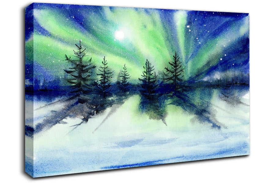Northern Light Moon Burst Canvas Wall Art