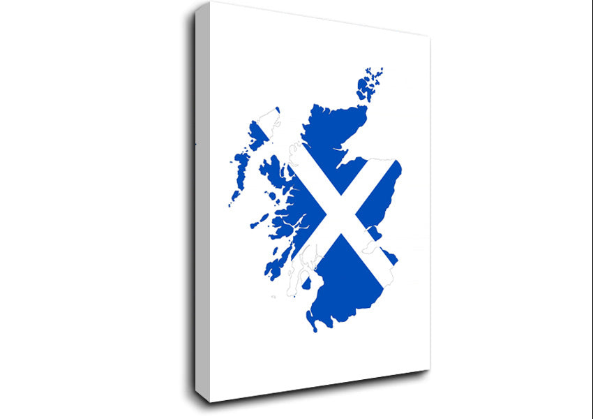 Scottish Flag Over Map 1 Canvas Wall Art