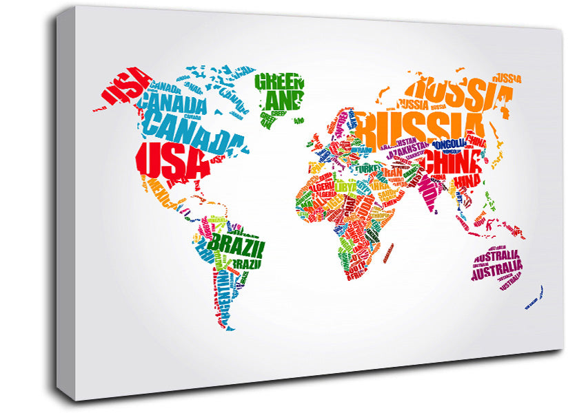 Map Of The World 5 Canvas Wall Art
