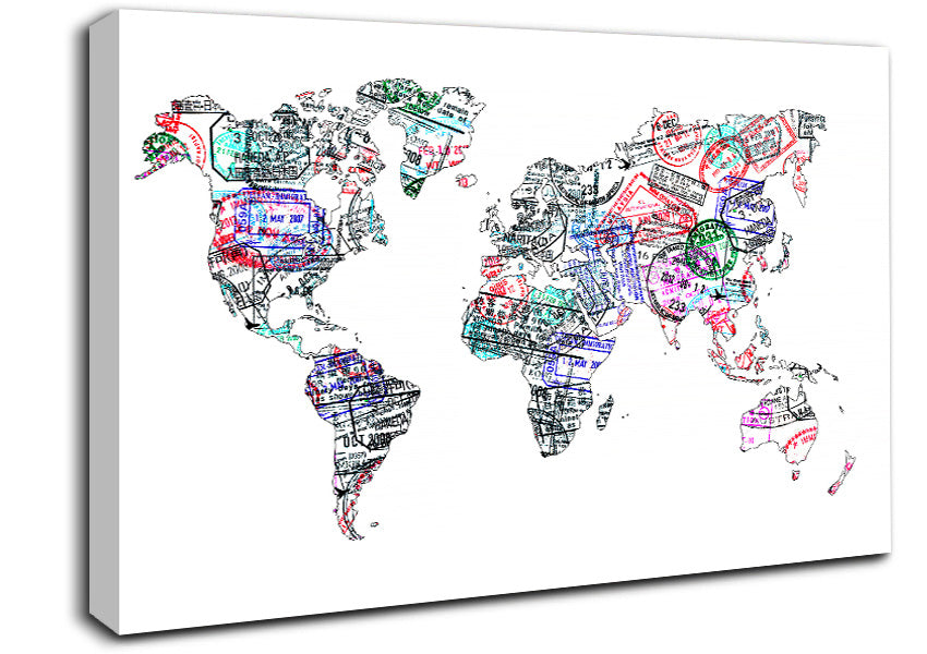 Map Of The World 8 Canvas Wall Art
