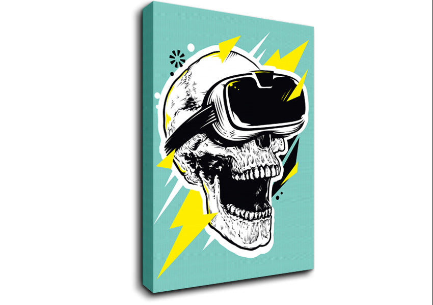 Video Game Shocked Skull Canvas Wall Art