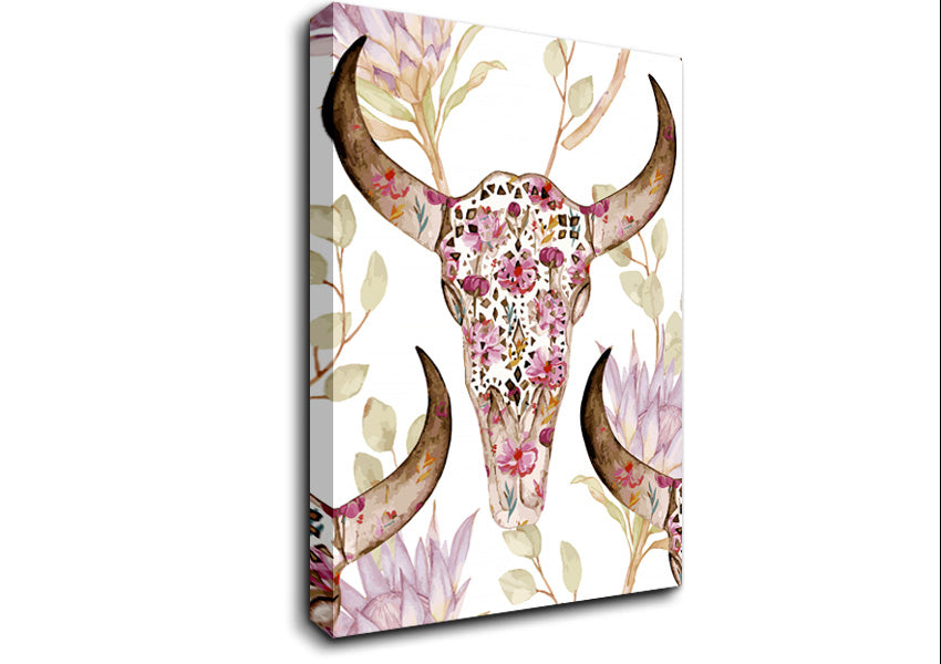 Flower Skull Canvas Wall Art