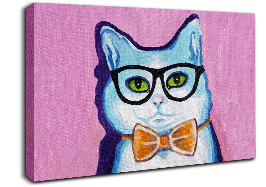 Clever Cat Canvas Wall Art