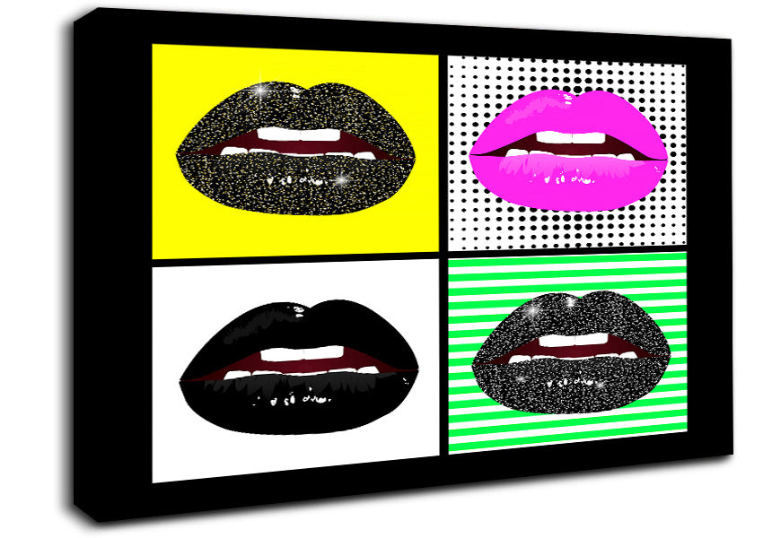 Sparkle Lips Canvas Wall Art