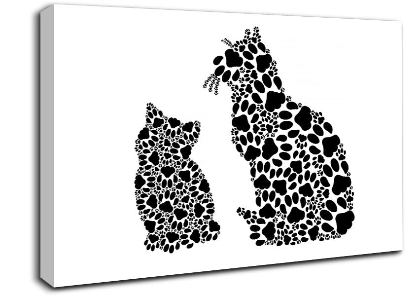 Paw Print Cats Canvas Wall Art