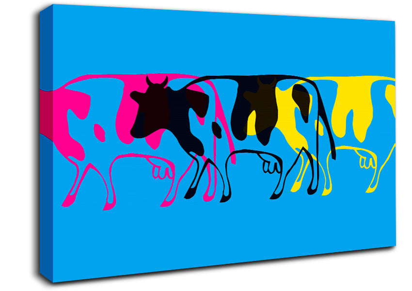 Pop Art Cows Canvas Wall Art