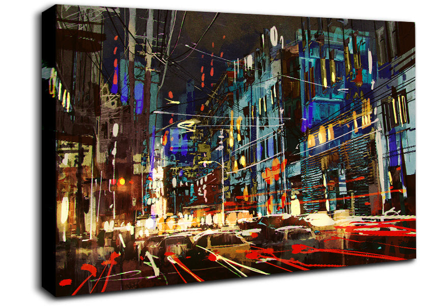 Traffic In The City Canvas Wall Art