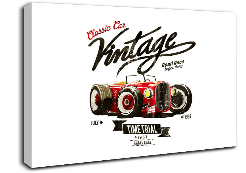 Vintage Road Race Canvas Wall Art