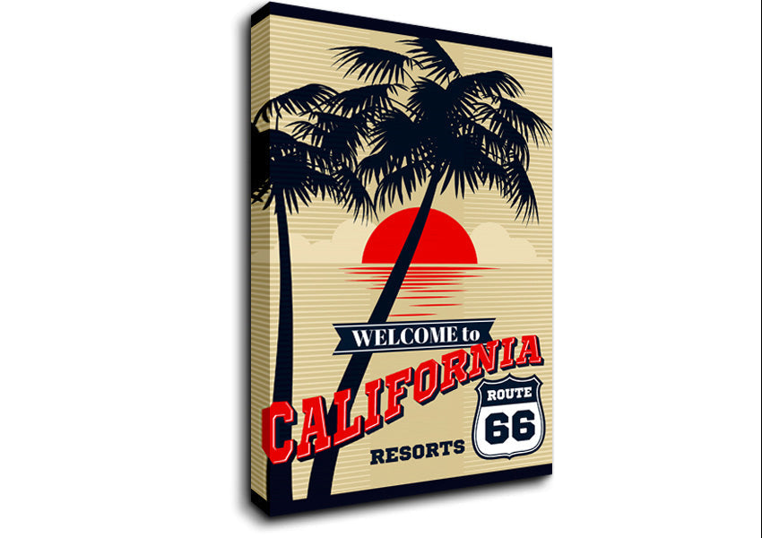 Welcome To California Canvas Wall Art