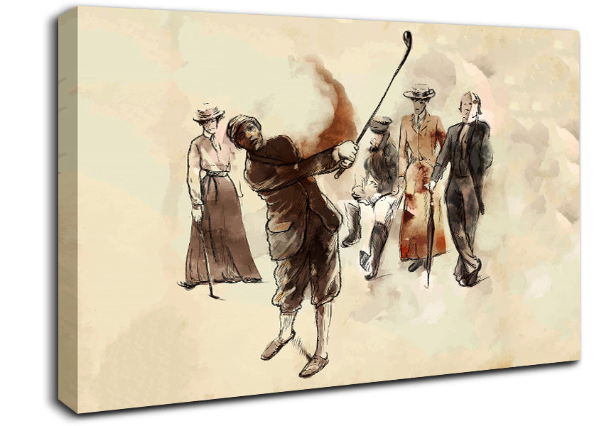 When Golf Began Canvas Wall Art