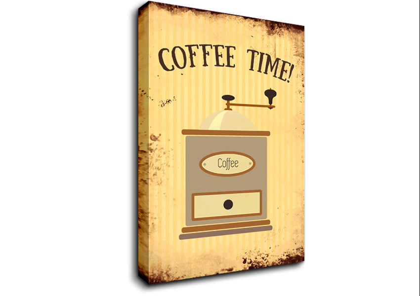 Coffee Time Grinder Canvas Wall Art