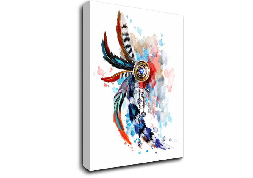 Indian Head Dress Canvas Wall Art