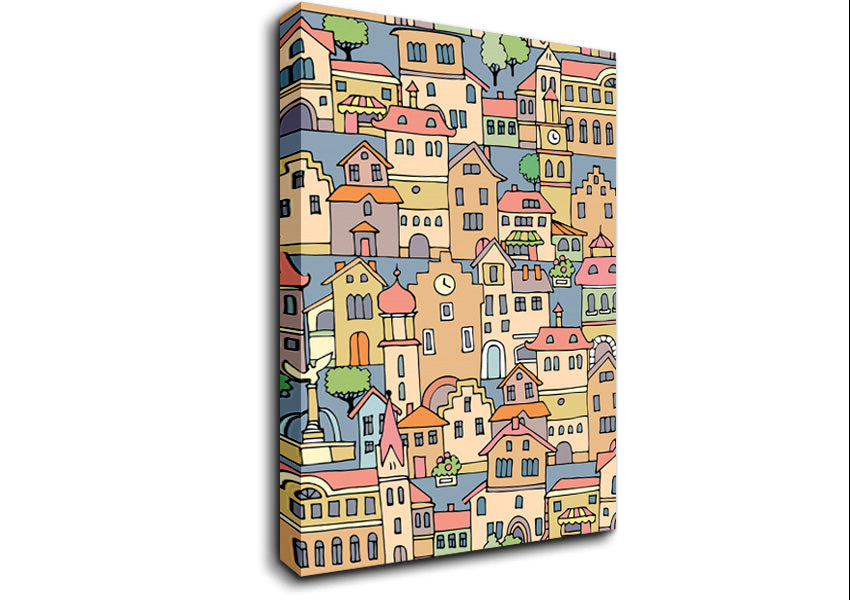 Town Houses Canvas Wall Art