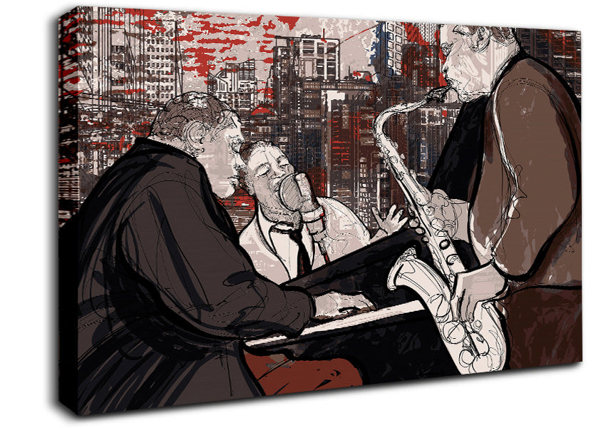 Playing The Blues Canvas Wall Art