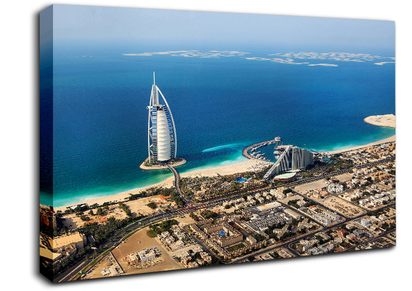 The Coast Line Of Burj Al Arab Canvas Wall Art
